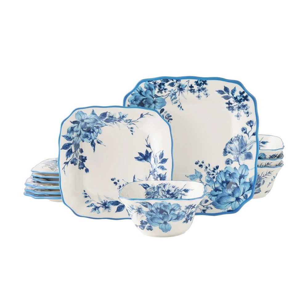 The Pioneer Woman Delilah 12 piece Blue and White place setting